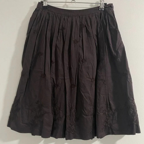 Banana Republic A Line Embroidered Brown Skirt 0 - Picture 1 of 5